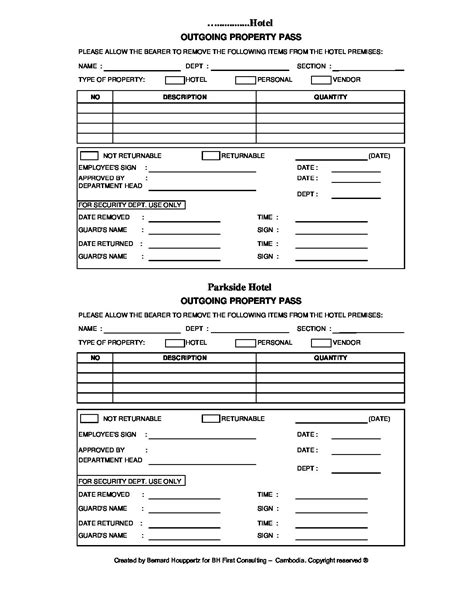 Material Gate Pass Format .